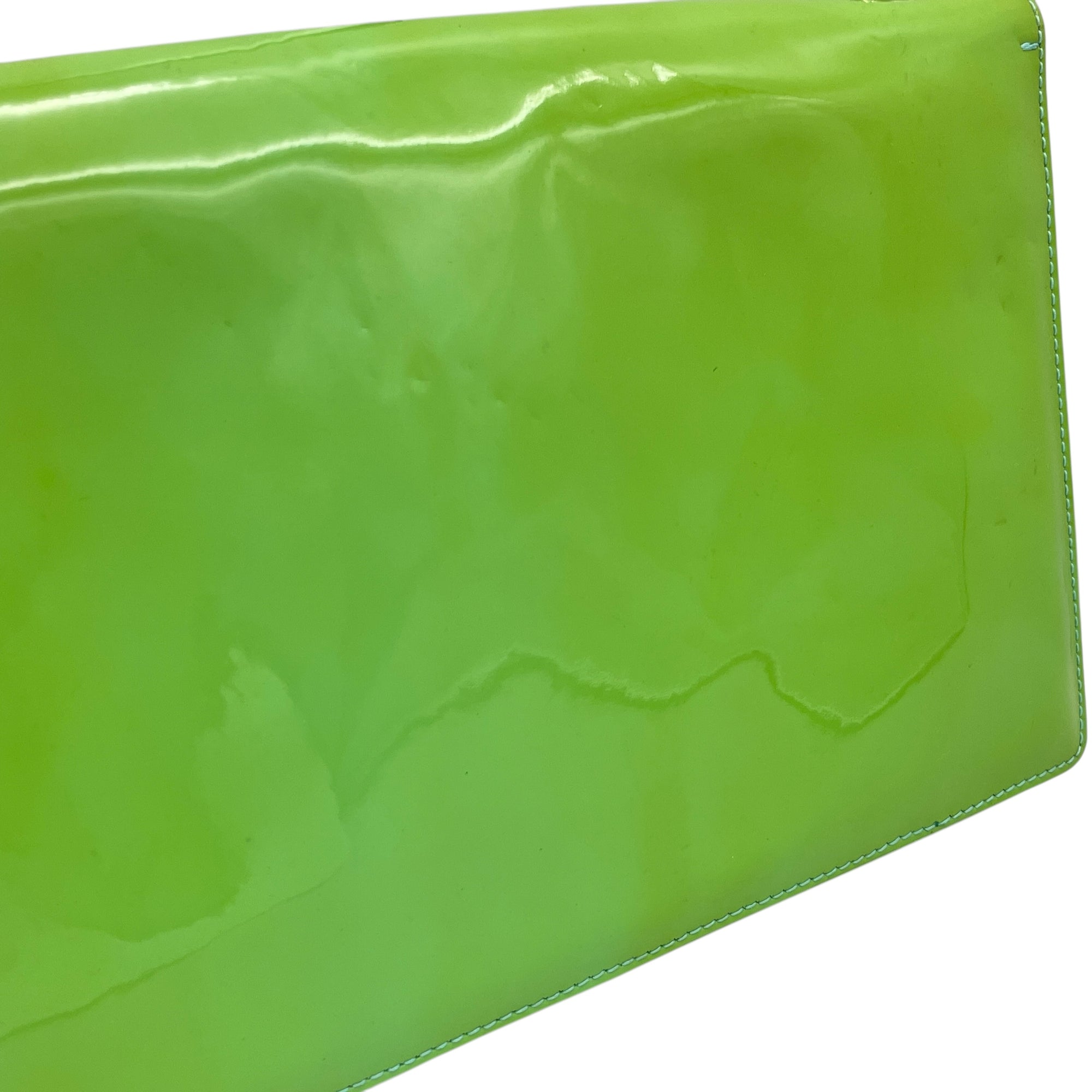 Cara Bow Green Crossbody Bag in Patent Leather, Silver hardware