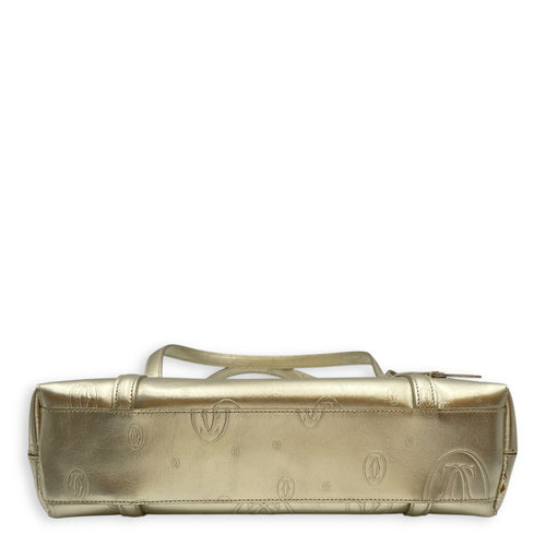 Happy Birthday Gold Top Handle Bag in Metallic, Brushed Gold hardware