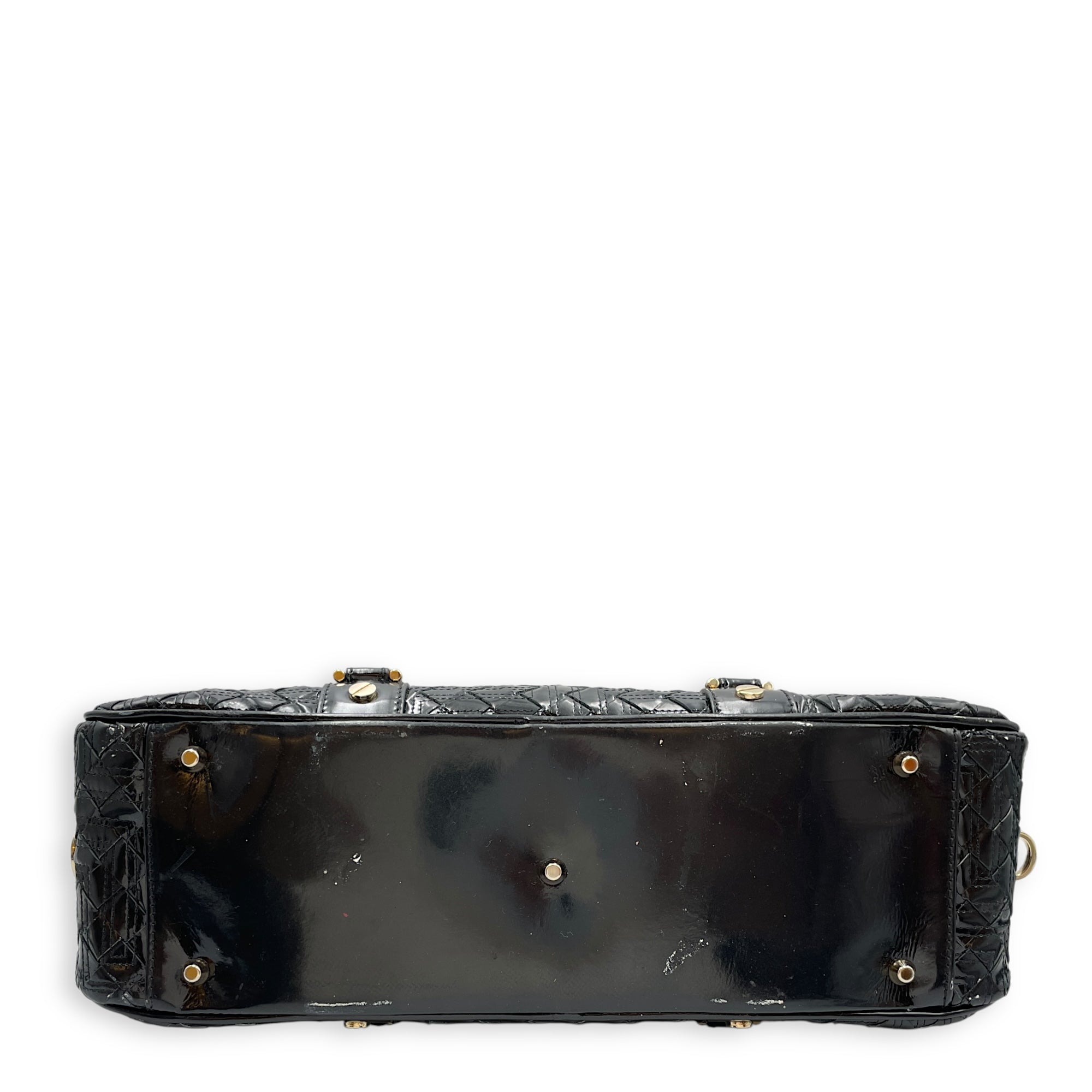 Snap Out Of It Satchel Black Top Handle Bag in Patent Leather, Gold hardware