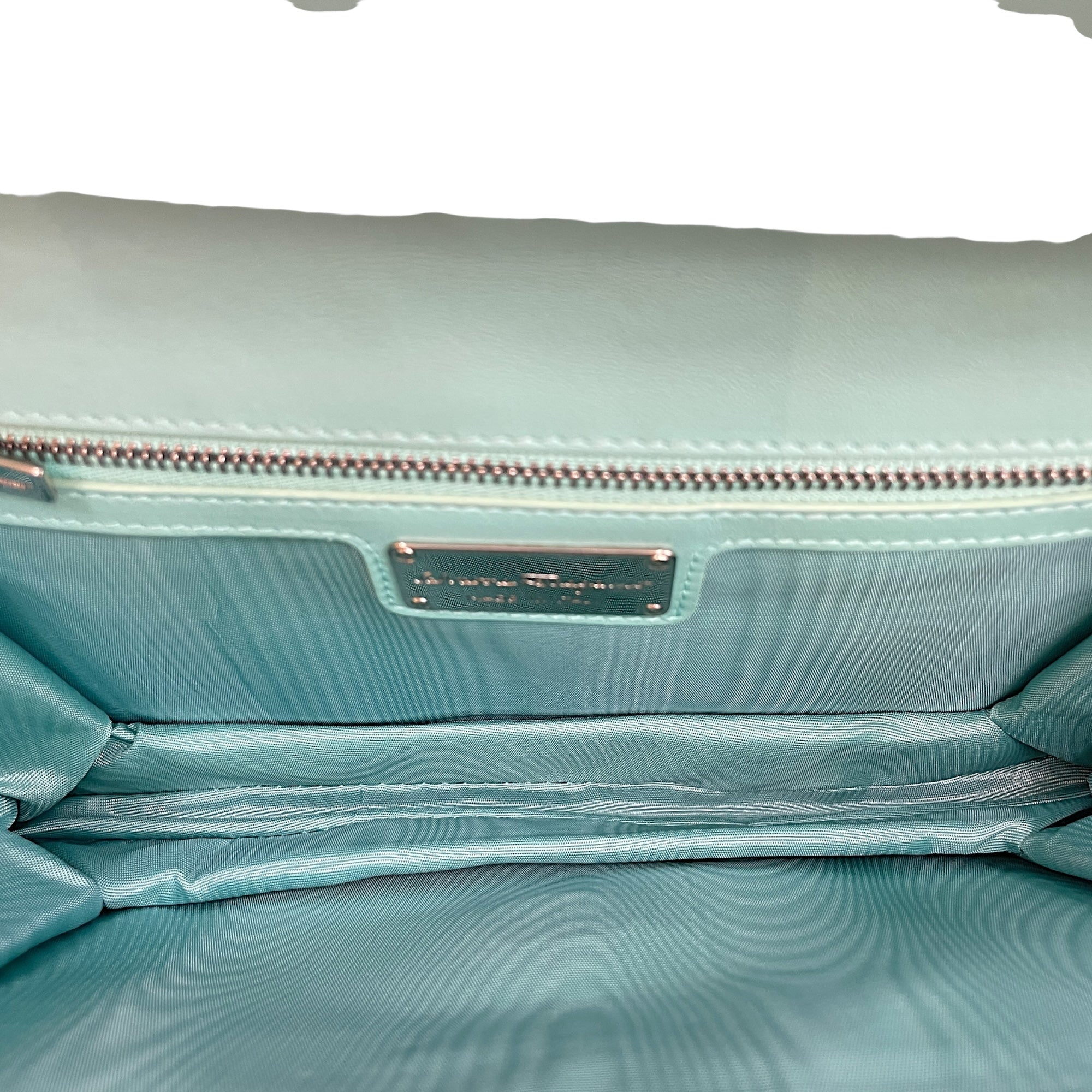 Cara Bow Green Crossbody Bag in Patent Leather, Silver hardware