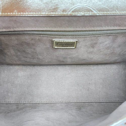 Happy Birthday Gold Top Handle Bag in Metallic, Brushed Gold hardware
