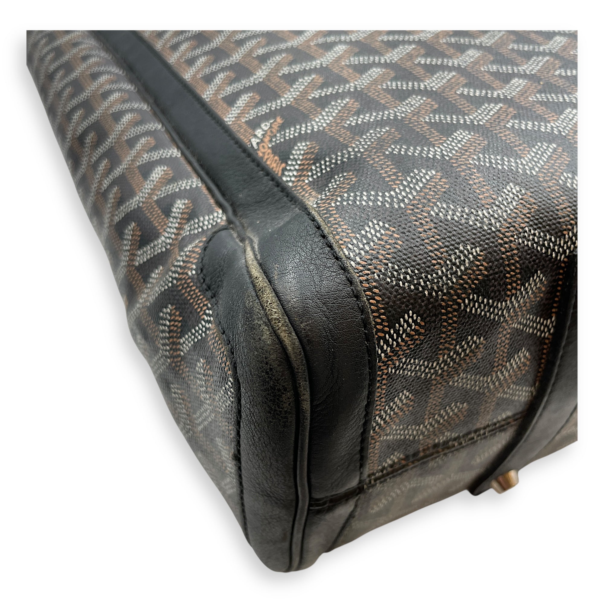 Voltaire Black Tote Bag in Coated Canvas, Silver hardware