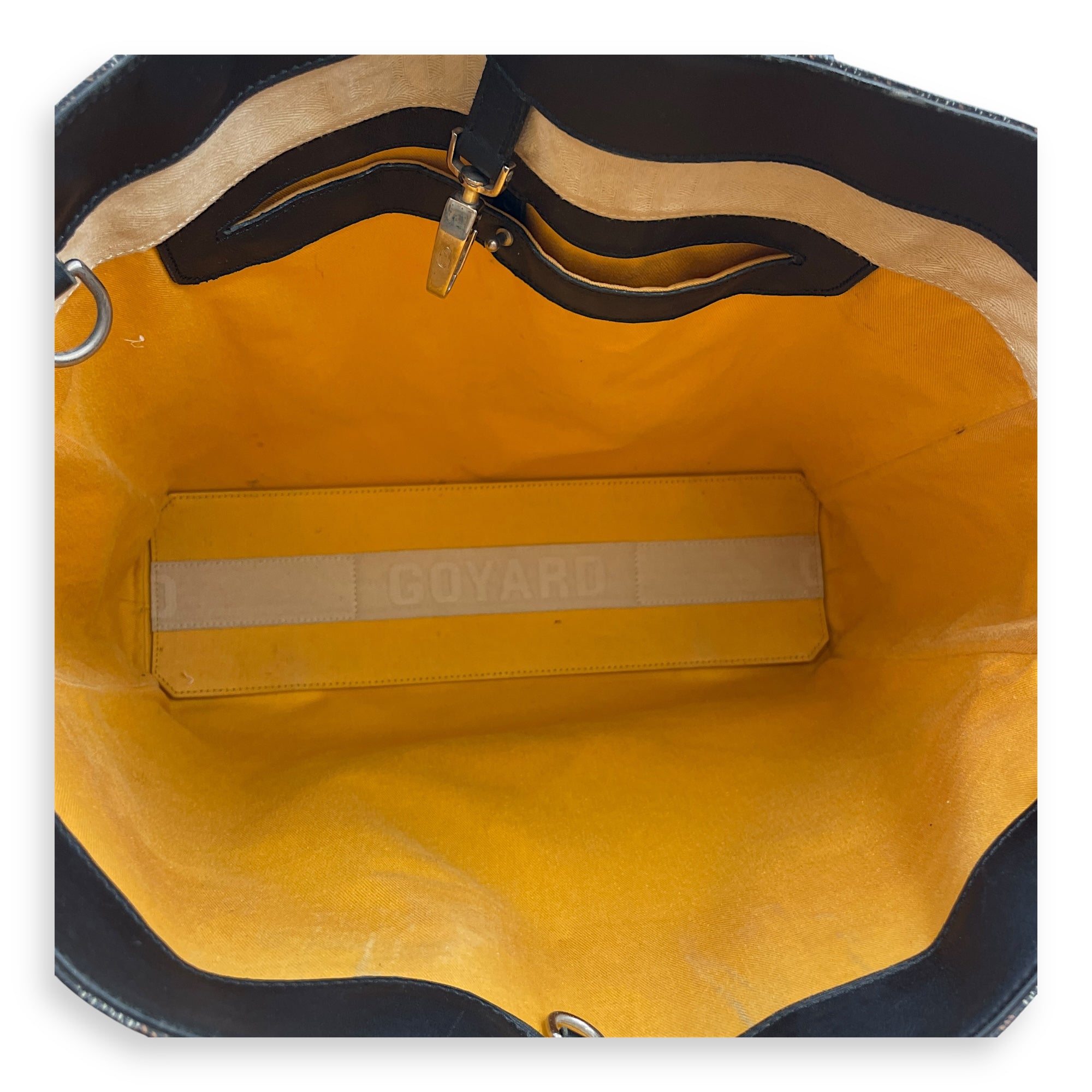 Voltaire Black Tote Bag in Coated Canvas, Silver hardware