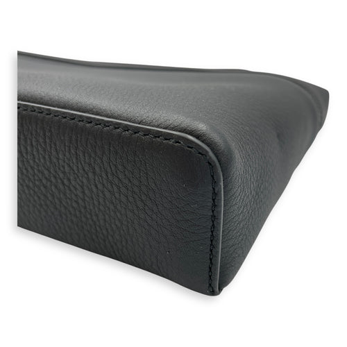 LP 29 Black Top Handle Bag in Calfskin, Ruthenium hardware