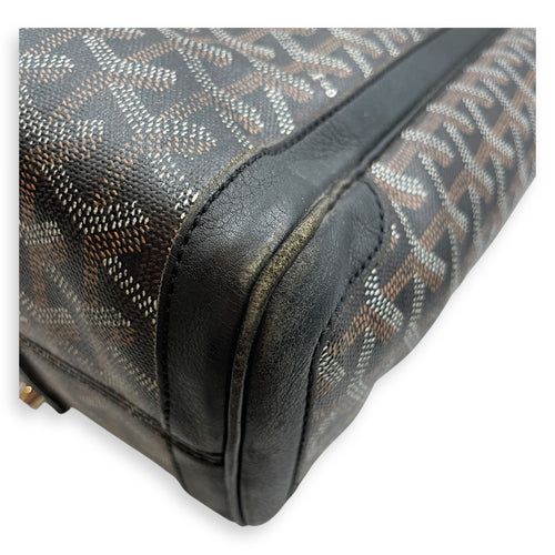 Voltaire Black Tote Bag in Coated Canvas, Silver hardware