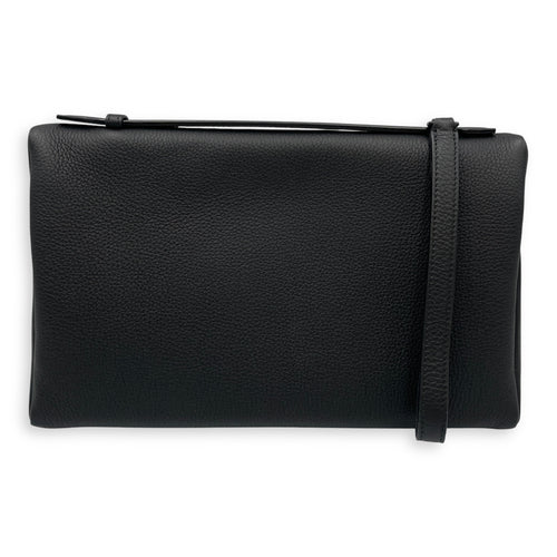 LP 29 Black Top Handle Bag in Calfskin, Ruthenium hardware