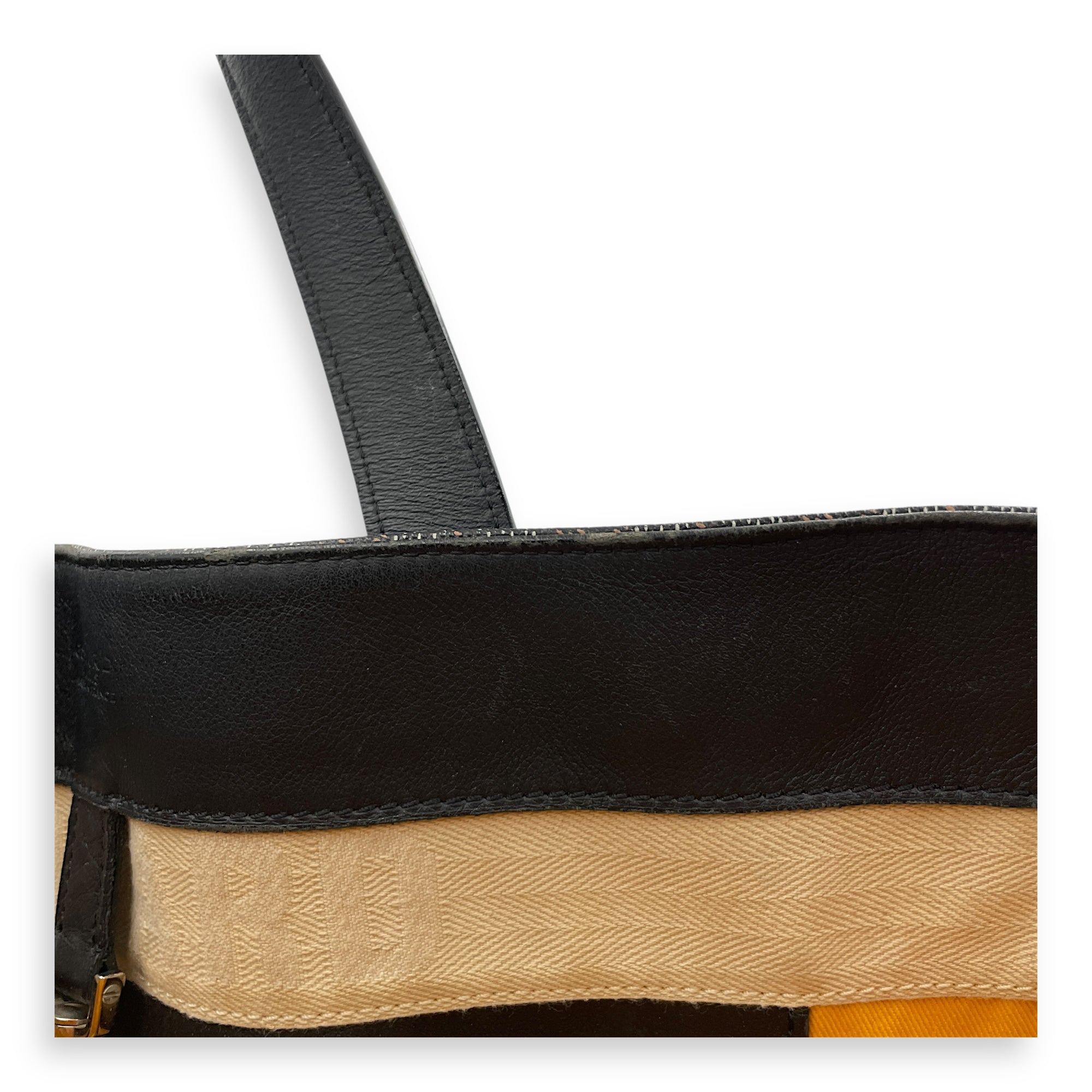 Voltaire Black Tote Bag in Coated Canvas, Silver hardware