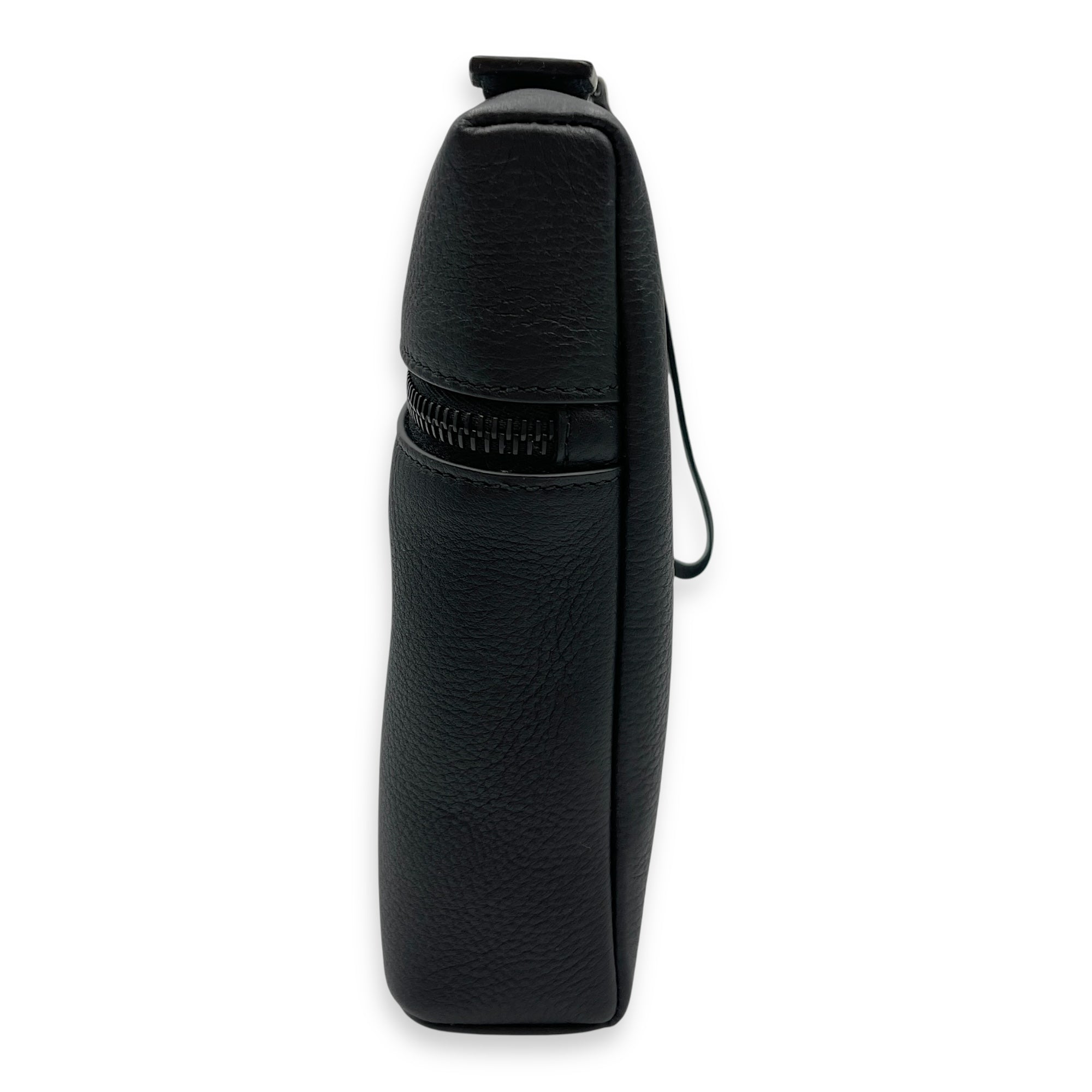 LP 29 Black Top Handle Bag in Calfskin, Ruthenium hardware