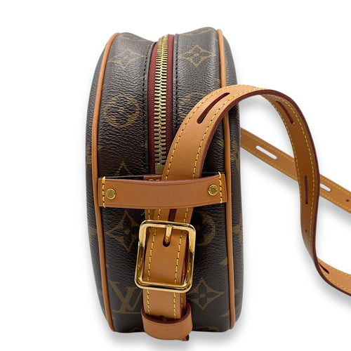 Boite Chapeau Souple Brown Monogram Crossbody Bag in Coated Canvas, Gold hardware