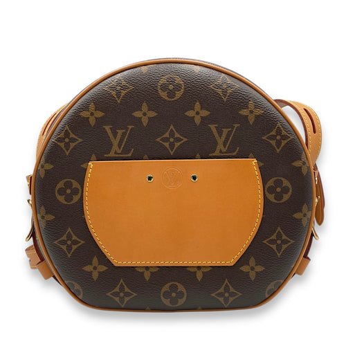 Boite Chapeau Souple Brown Monogram Crossbody Bag in Coated Canvas, Gold hardware