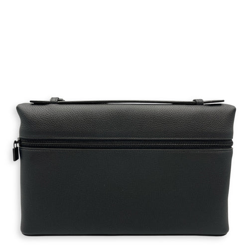 LP 29 Black Top Handle Bag in Calfskin, Ruthenium hardware