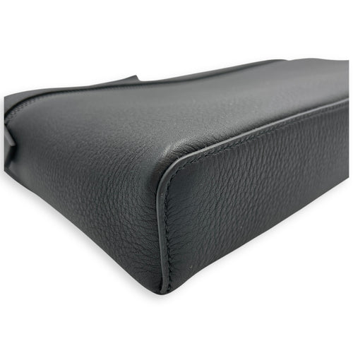 LP 29 Black Top Handle Bag in Calfskin, Ruthenium hardware