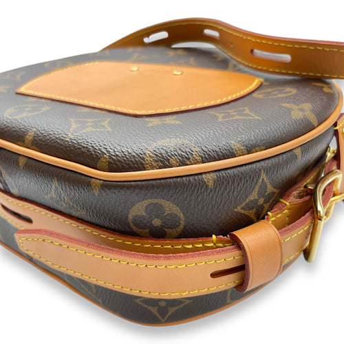 Boite Chapeau Souple Brown Monogram Crossbody Bag in Coated Canvas, Gold hardware