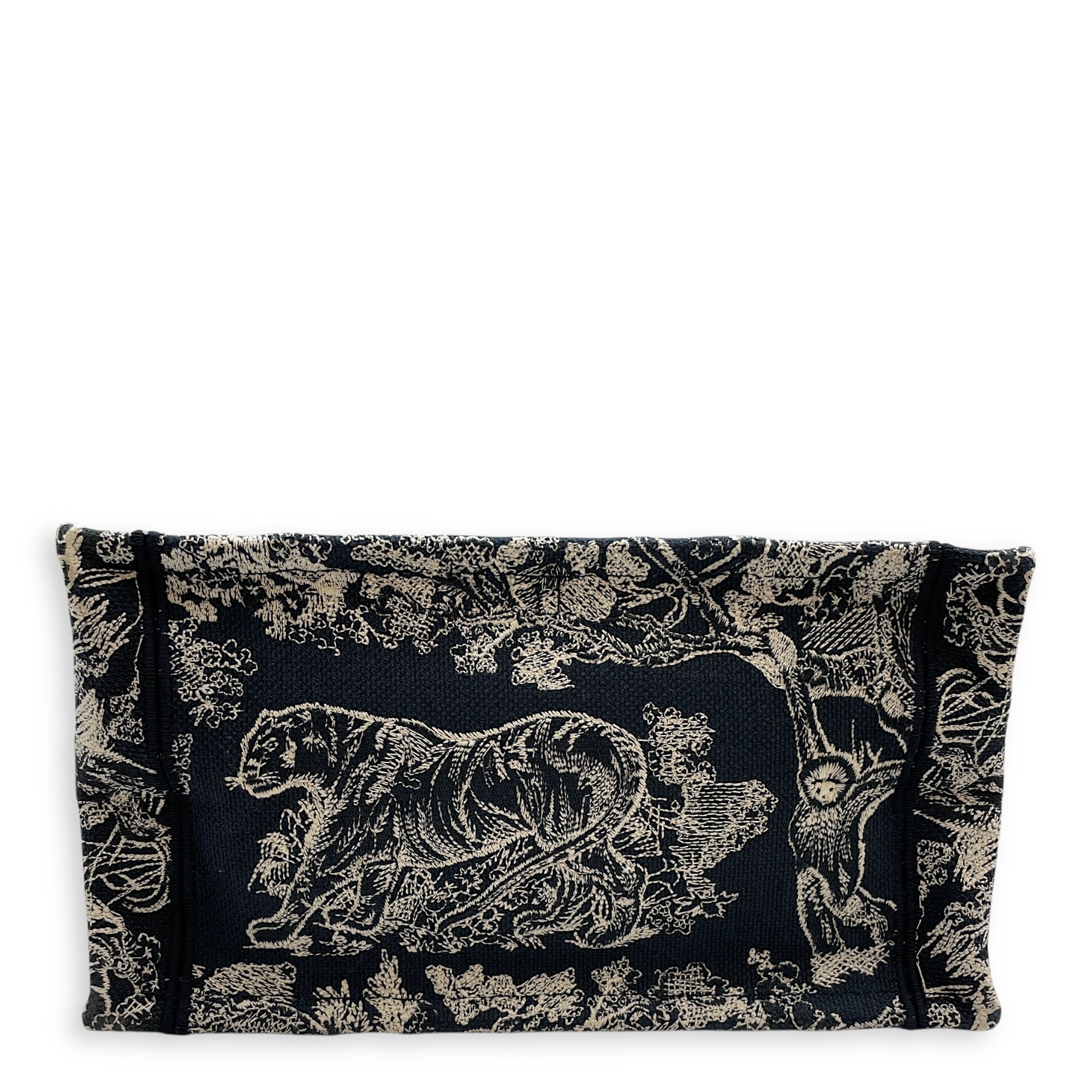 Embroidered Small Blue Book Tote in Canvas