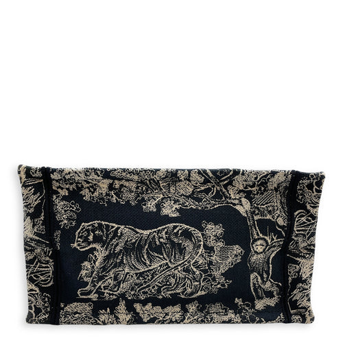 Embroidered Small Blue Book Tote in Canvas
