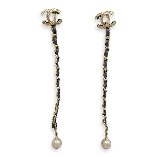 CC Dangling Pearl  Others Brushed Palladium Earrings CL2507-13874 1