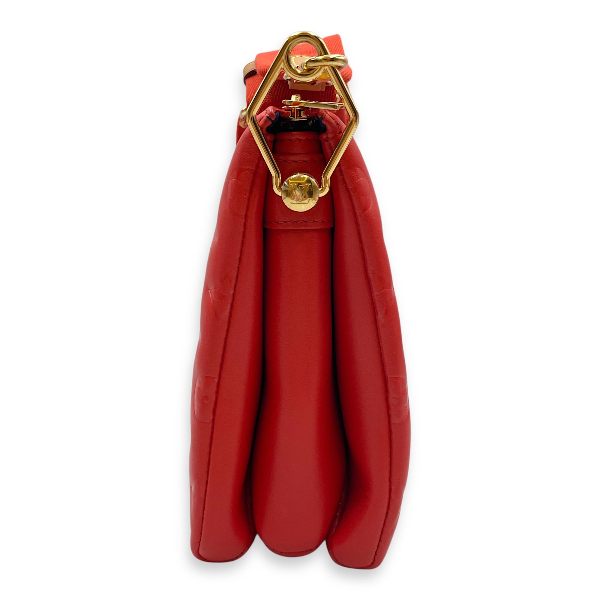 Coussin PM Rouge Shoulder Bag in Lambskin, Gold hardware