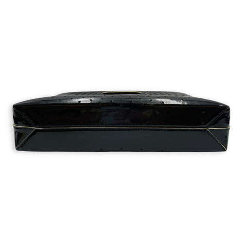 CC Perforated Patent Black Clutch
