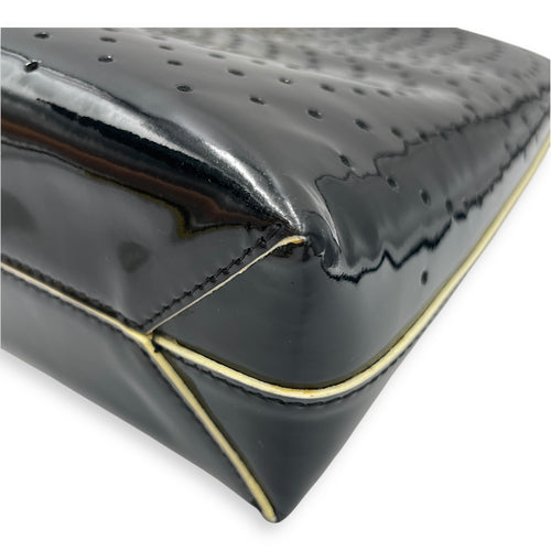 CC Perforated Patent Black Clutch