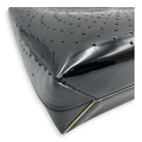 CC Perforated Patent Black Clutch