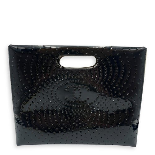 CC Perforated Patent Black Clutch