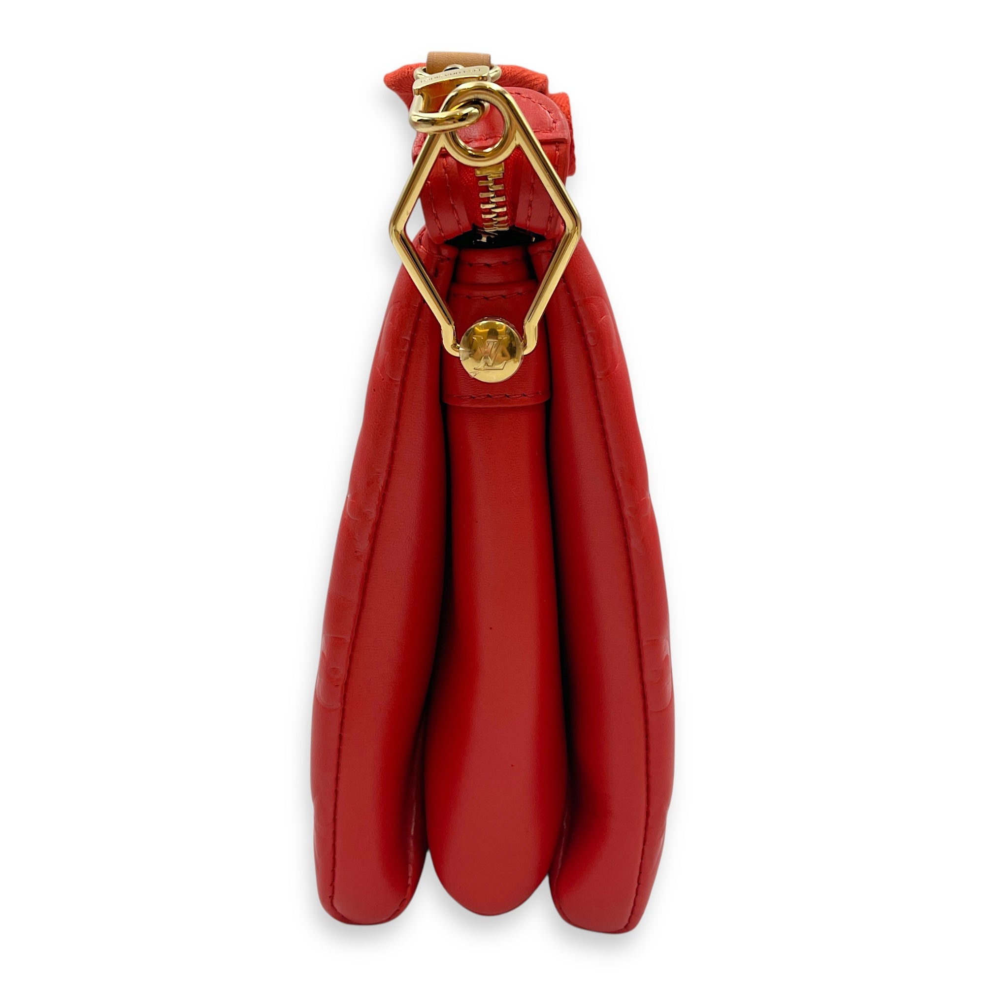 Coussin PM Rouge Shoulder Bag in Lambskin, Gold hardware