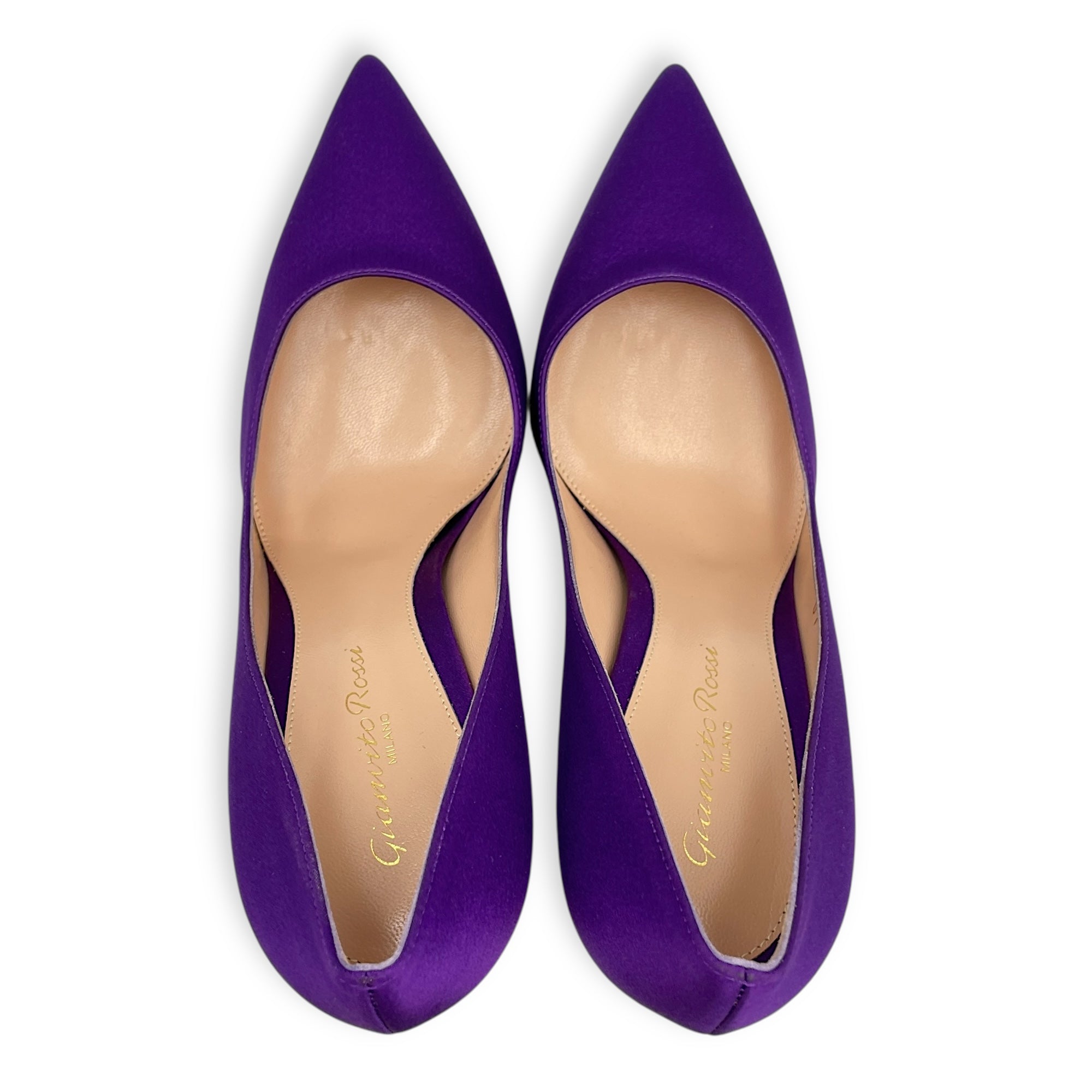 Satin 37.5 Purple Pumps in Satin