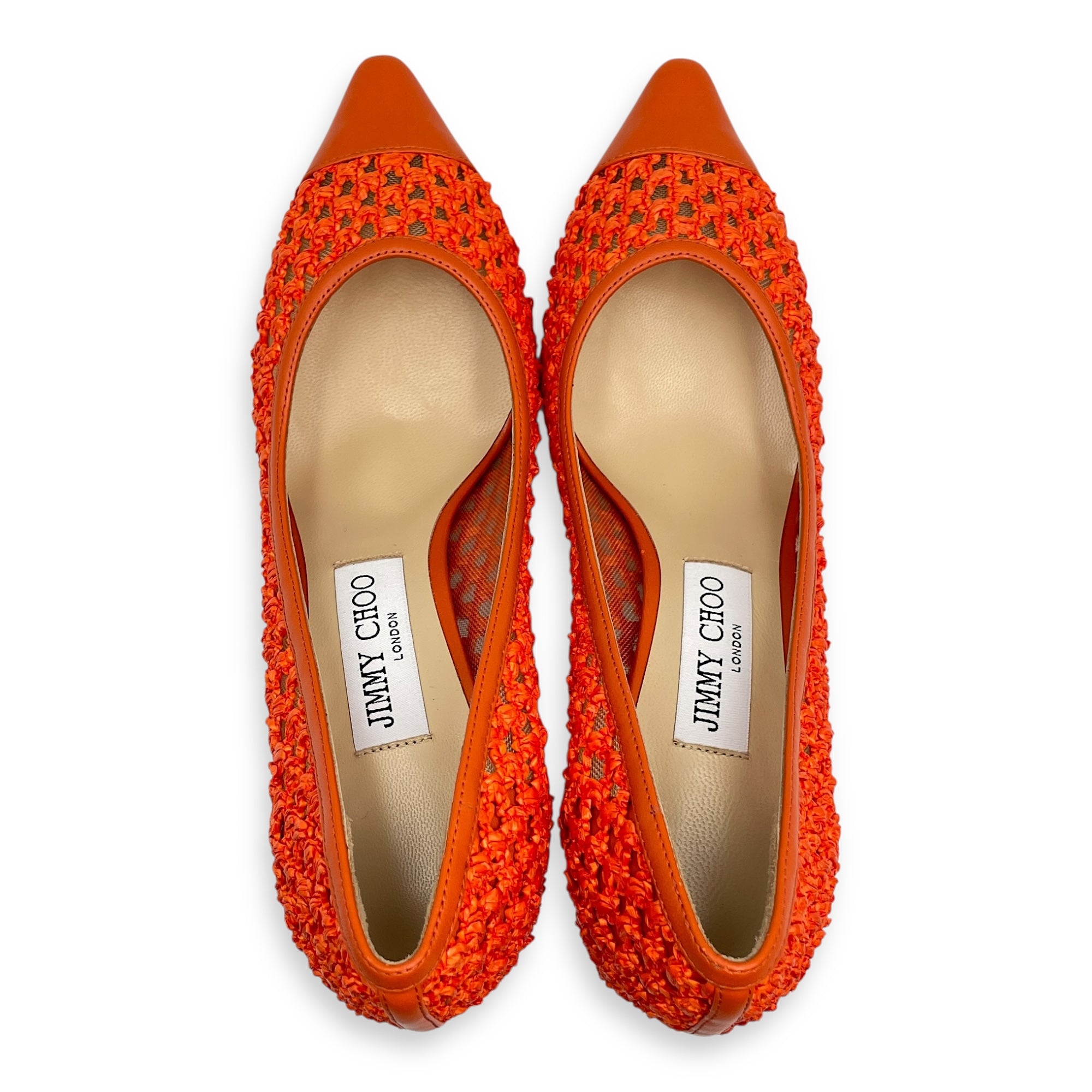 Wowen Raffia 37.5 Amber Orange Heels