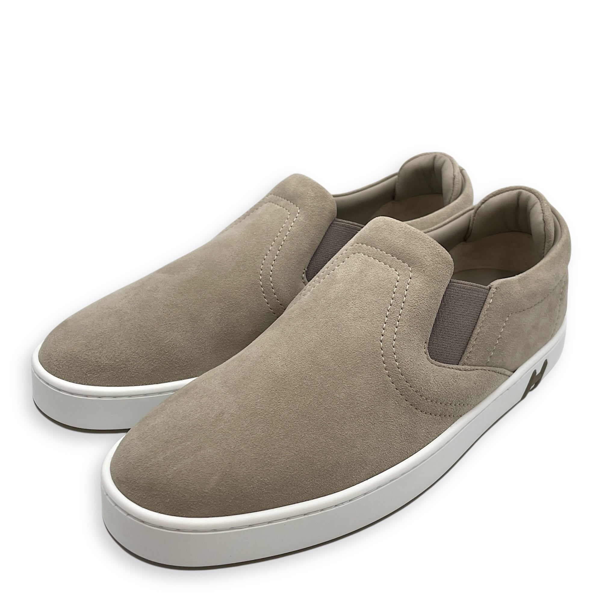 Lucky Slip-on 38.5 Beige Galet Sneakers in Suede Leather