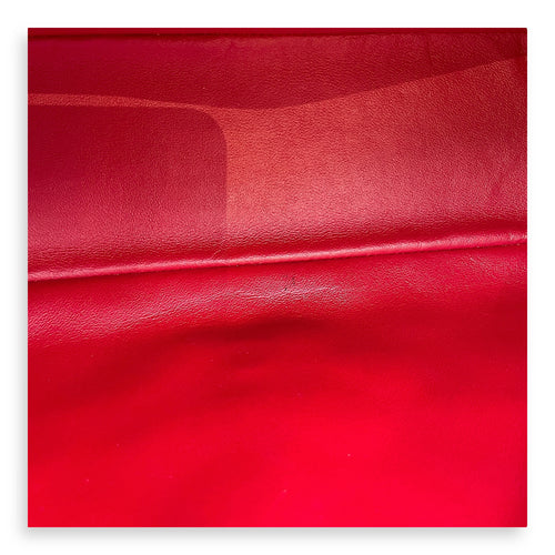 Classic Maxi Red Single Flap Bag in Lambskin, Silver hardware