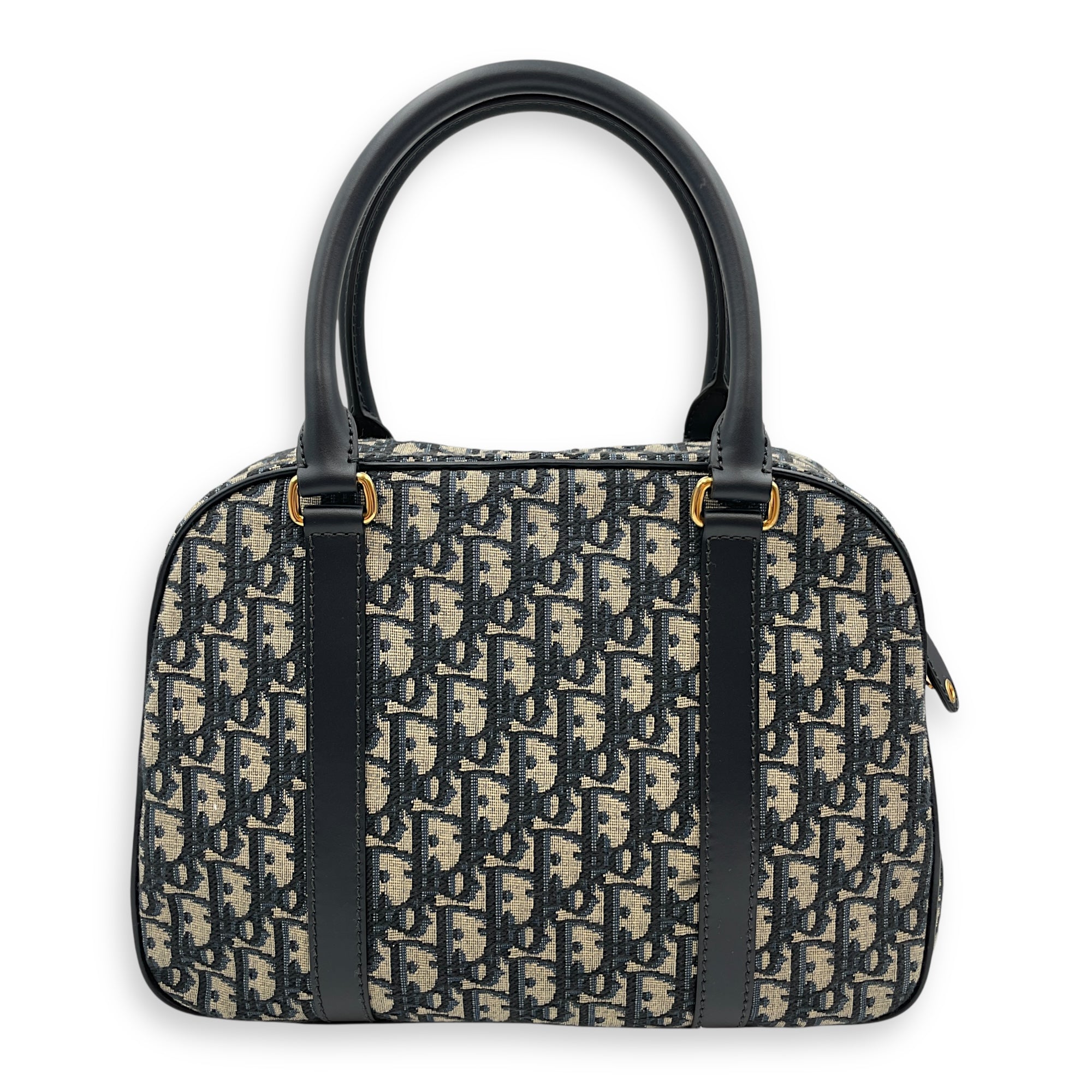 D-Vibe Large Blue Bowling Bag in Canvas, Gold hardware
