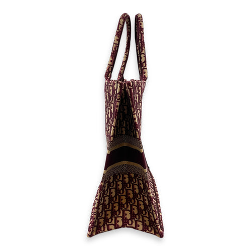 Oblique Jacquard Large Red Book Tote in Canvas