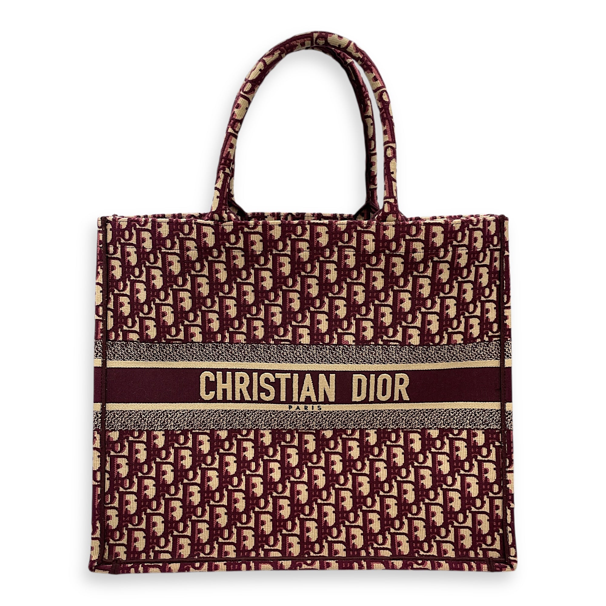 Oblique Jacquard Large Red Book Tote in Canvas