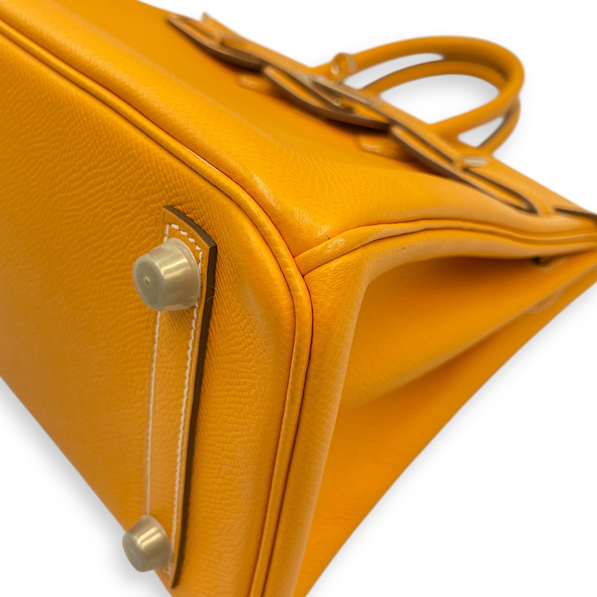 Candy Birkin 25 Jaune d'or/Potiron in Epsom, Permabrass hardware