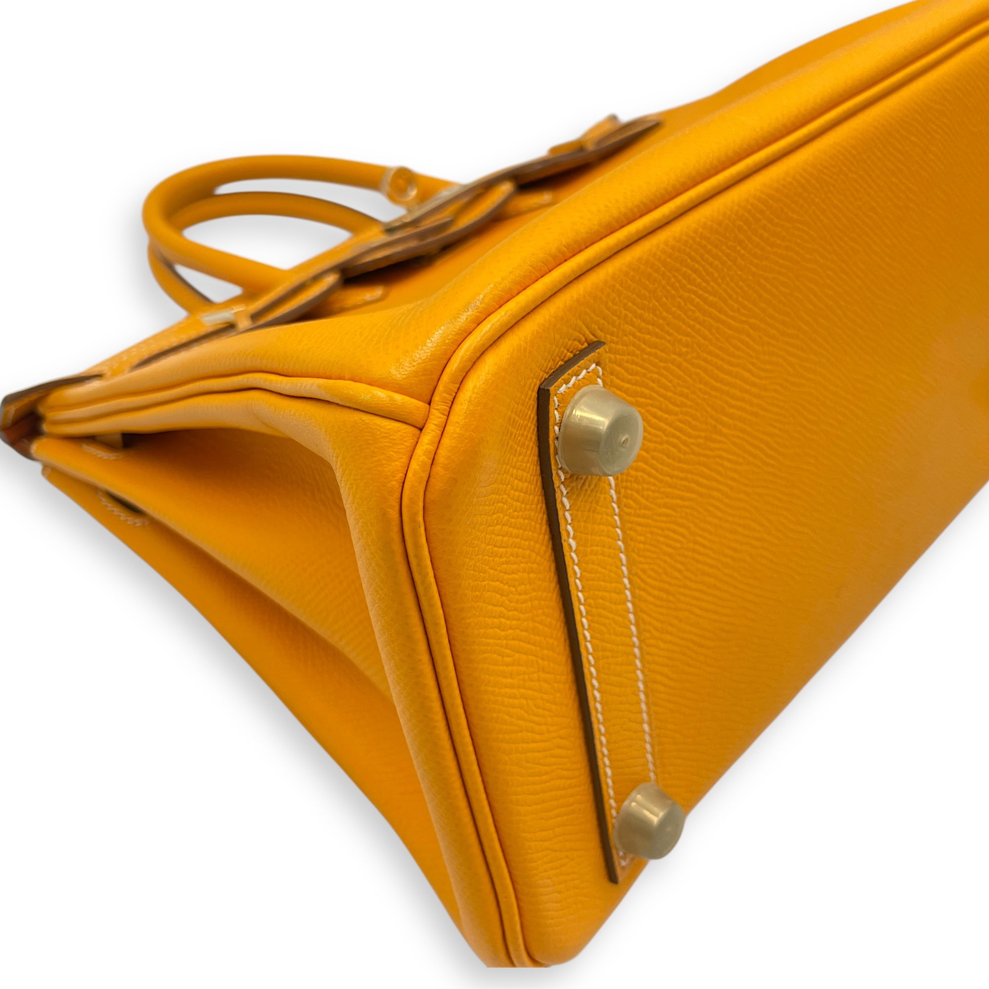 Candy Birkin 25 Jaune d'or/Potiron in Epsom, Permabrass hardware