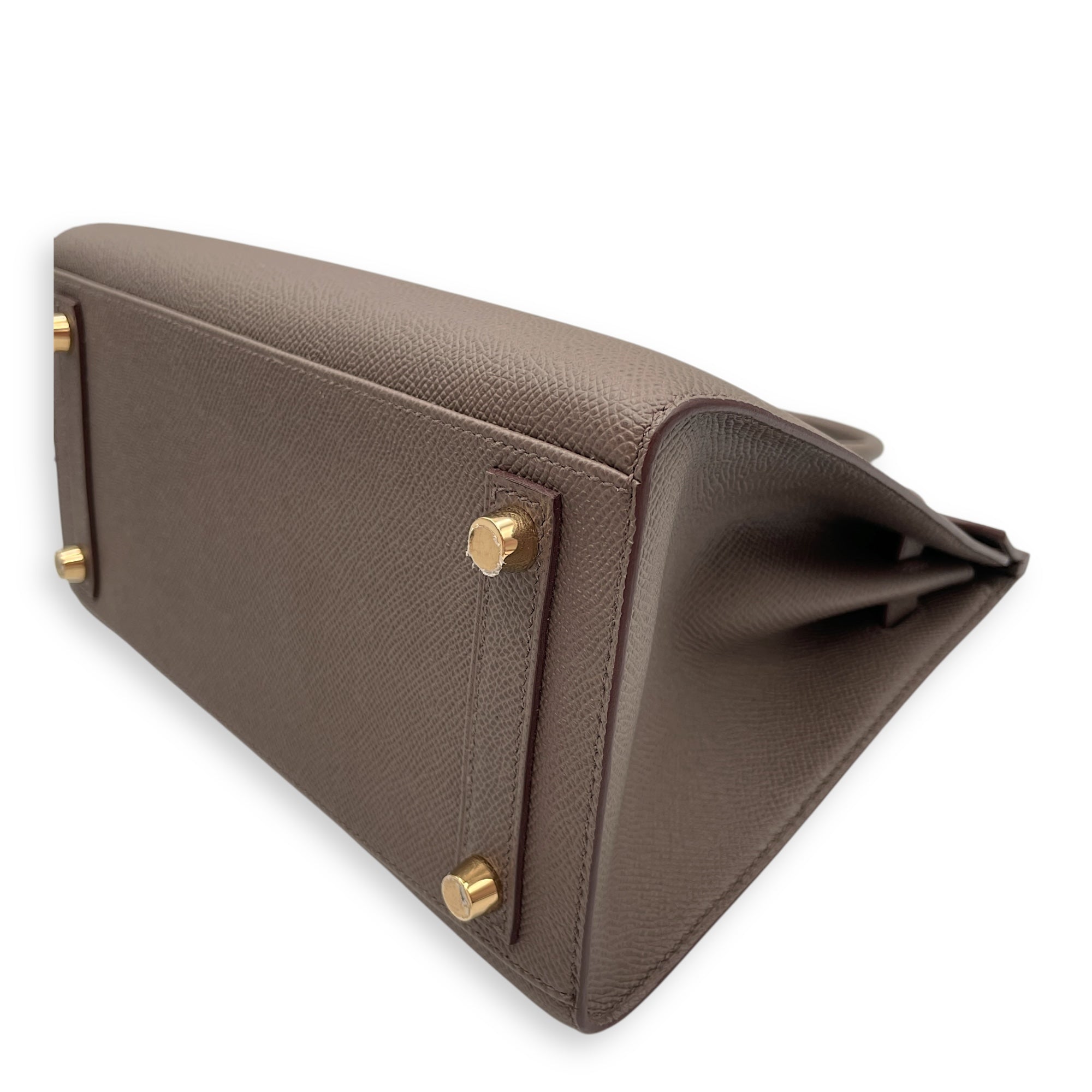 Sellier Birkin 25 Etain in Epsom, Gold hardware