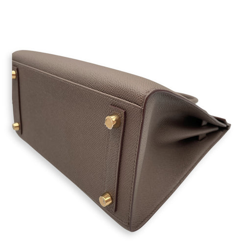 Sellier Birkin 25 Etain in Epsom, Gold hardware