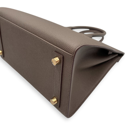Sellier Birkin 25 Etain in Epsom, Gold hardware
