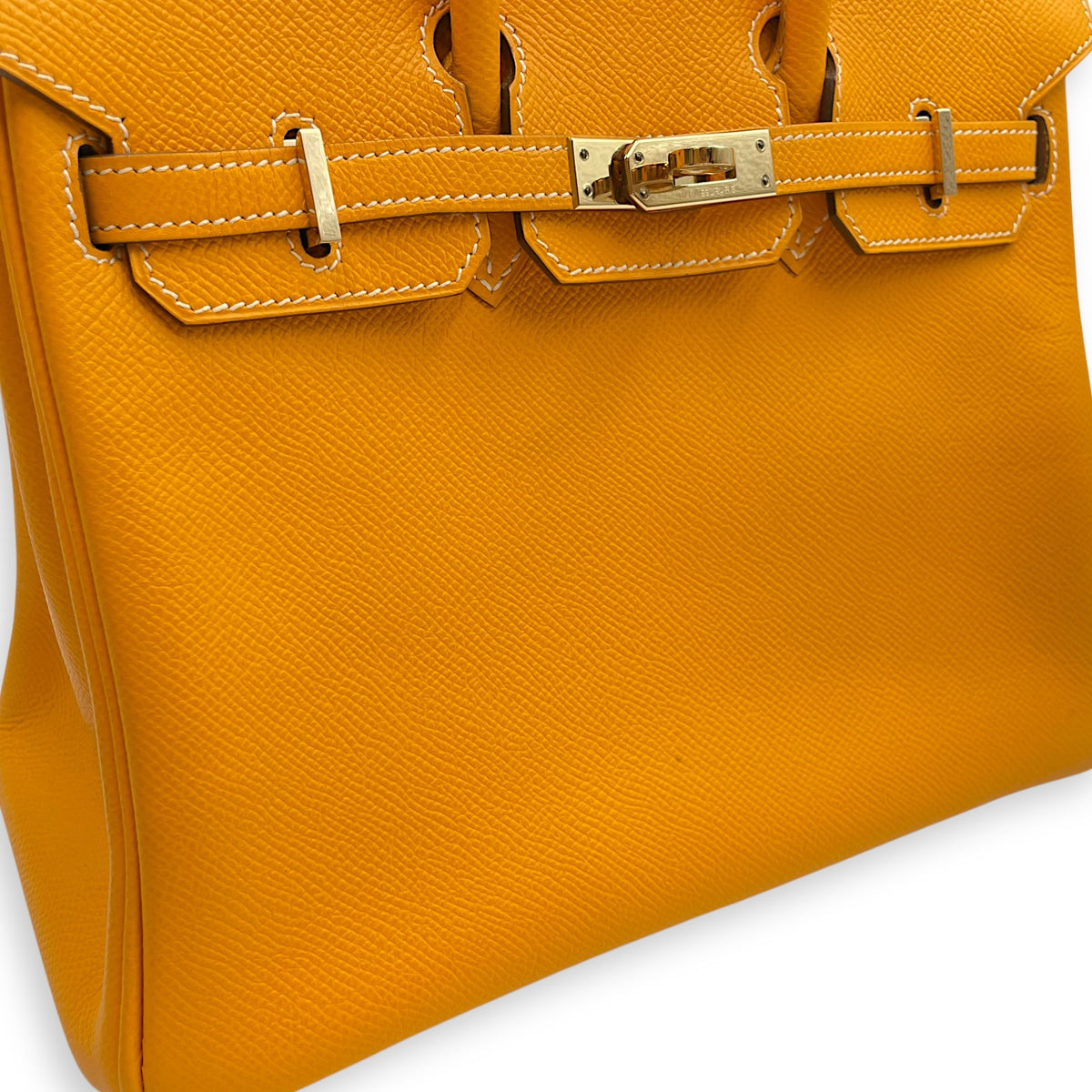 Candy Birkin 25 Jaune d'or/Potiron in Epsom Permabrass hardware