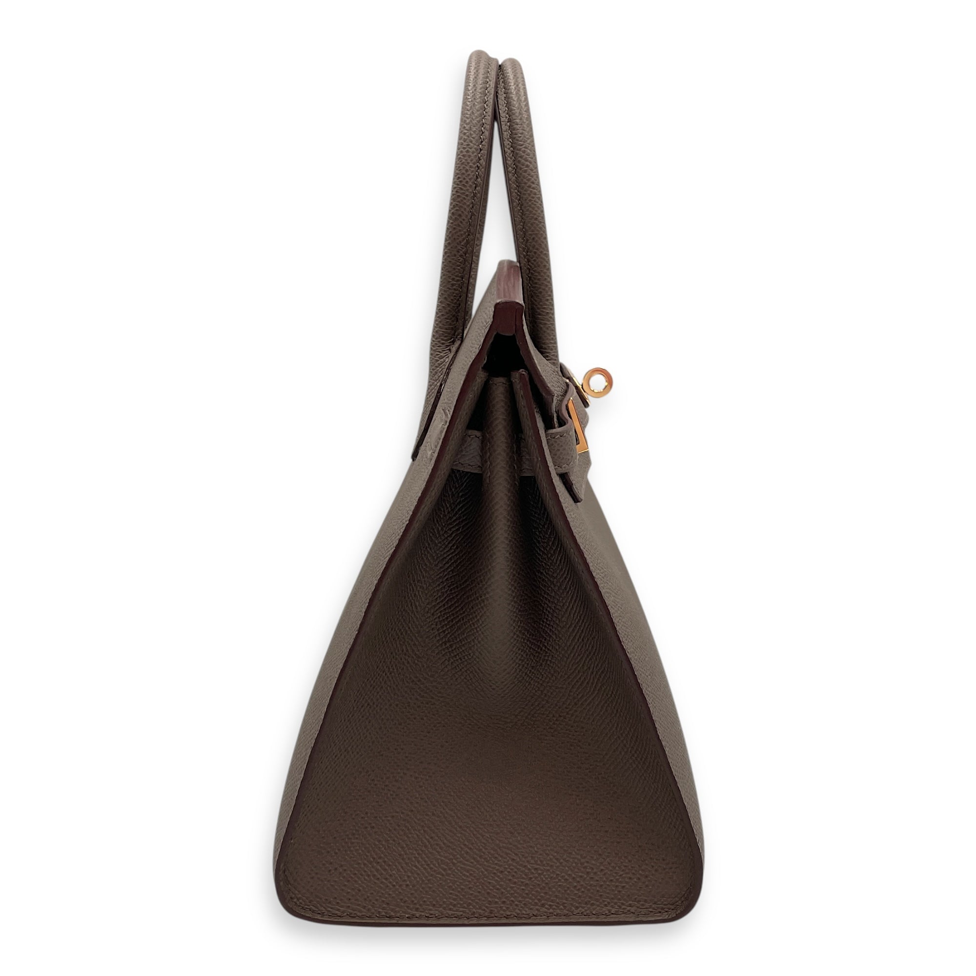 Sellier Birkin 25 Etain in Epsom, Gold hardware
