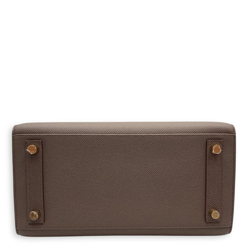 Sellier Birkin 25 Etain in Epsom, Gold hardware