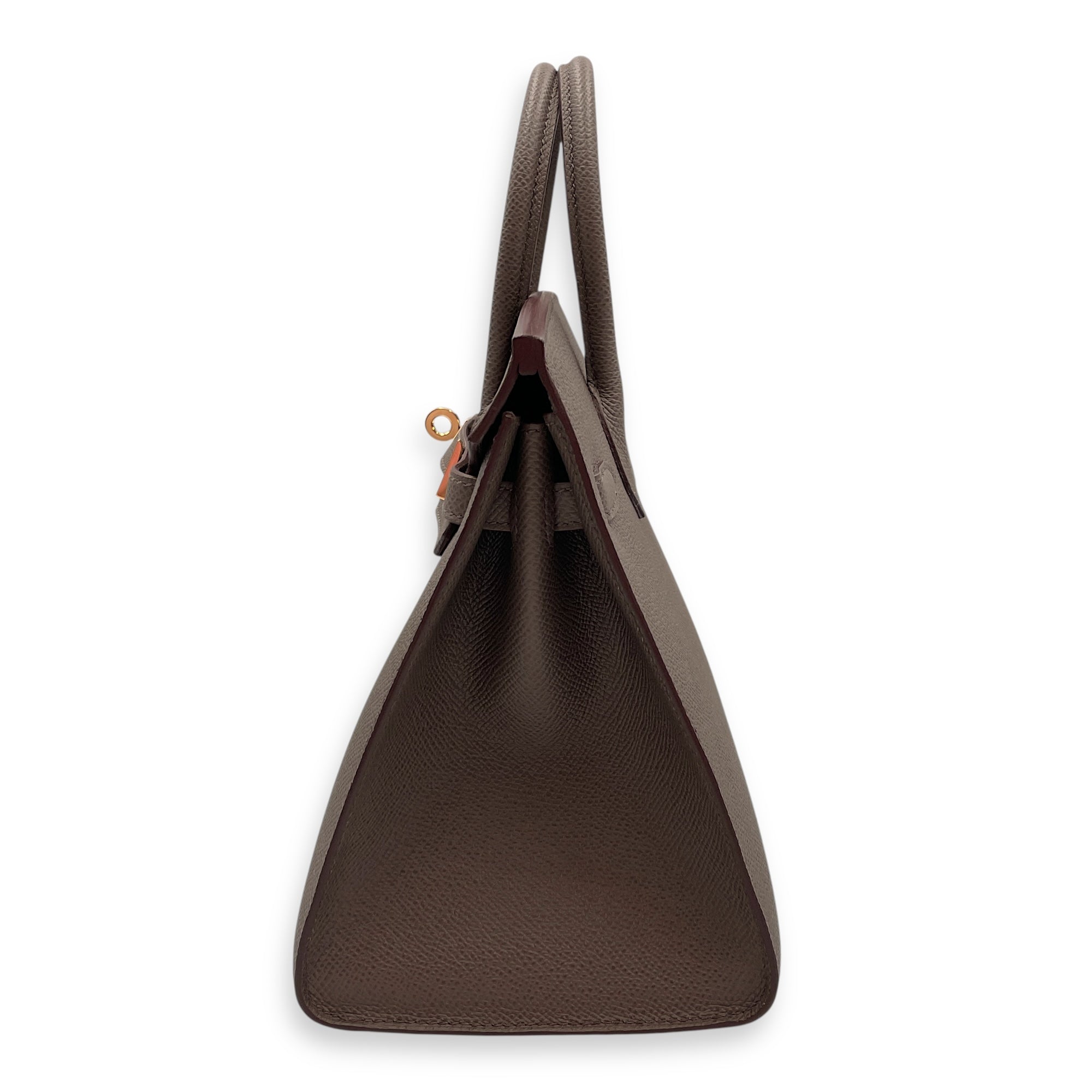 Sellier Birkin 25 Etain in Epsom, Gold hardware