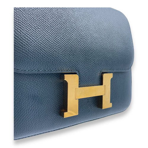 Constance 18 Blue Indigo in Epsom, Gold hardware