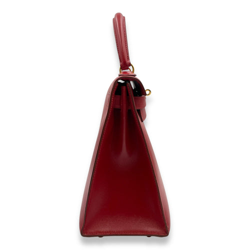 Sellier Kelly 28 Rouge Vif in Box Gold hardware
