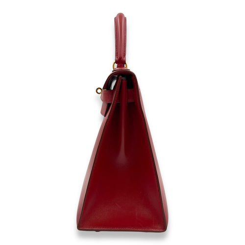 Sellier Kelly 28 Rouge Vif in Box Gold hardware