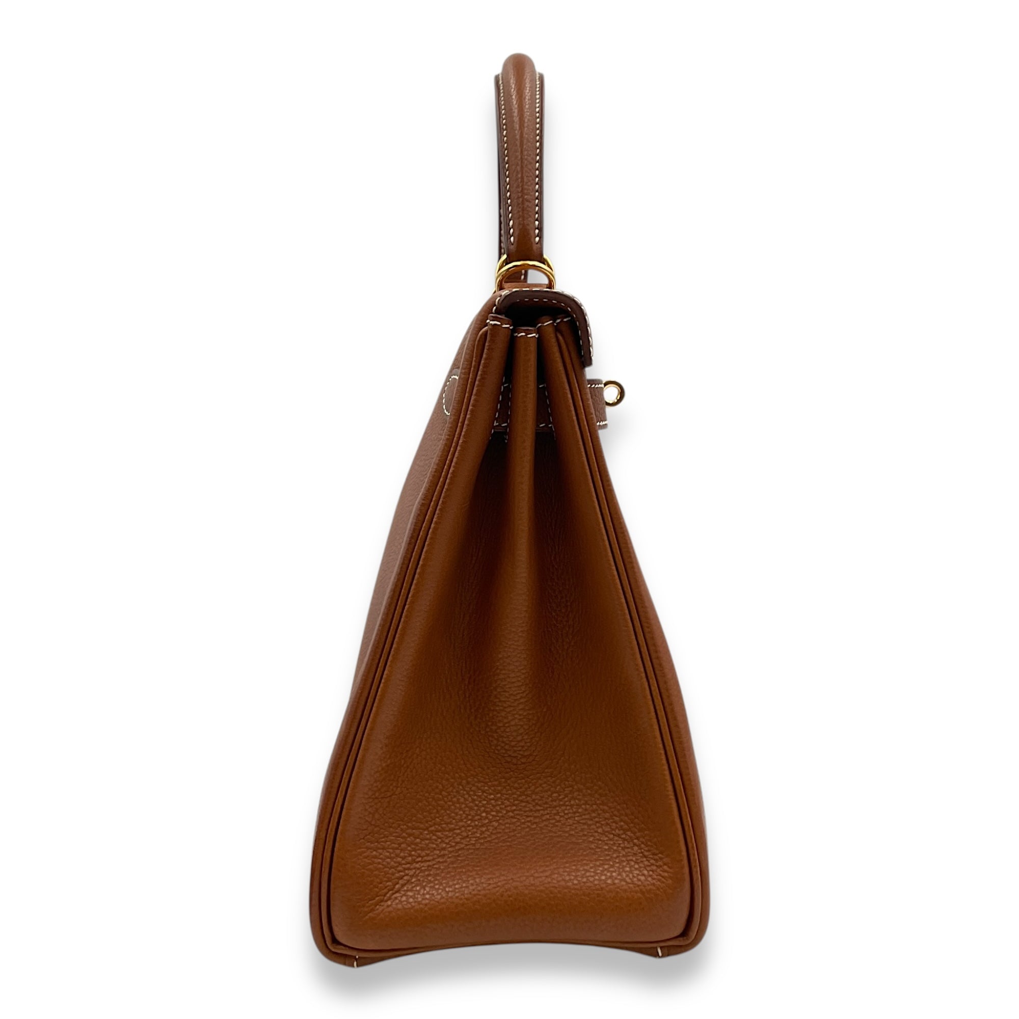 Kelly 28 Fauve in Barenia Faubourg, Gold hardware