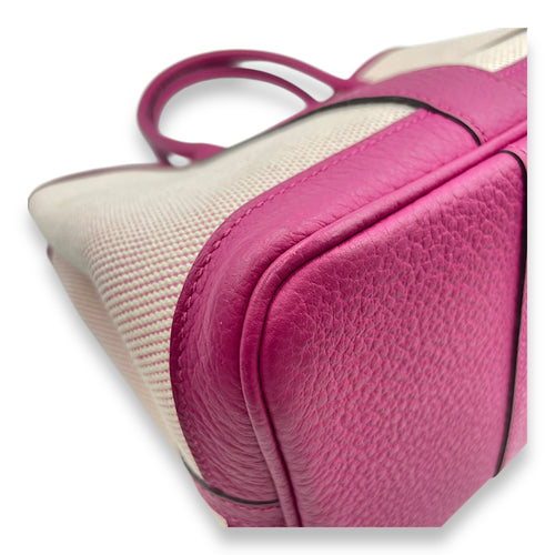 Garden Party 30 Rose Pourpre/Ecru-Rose Pourpre in Toile/Vache Country, Palladium hardware