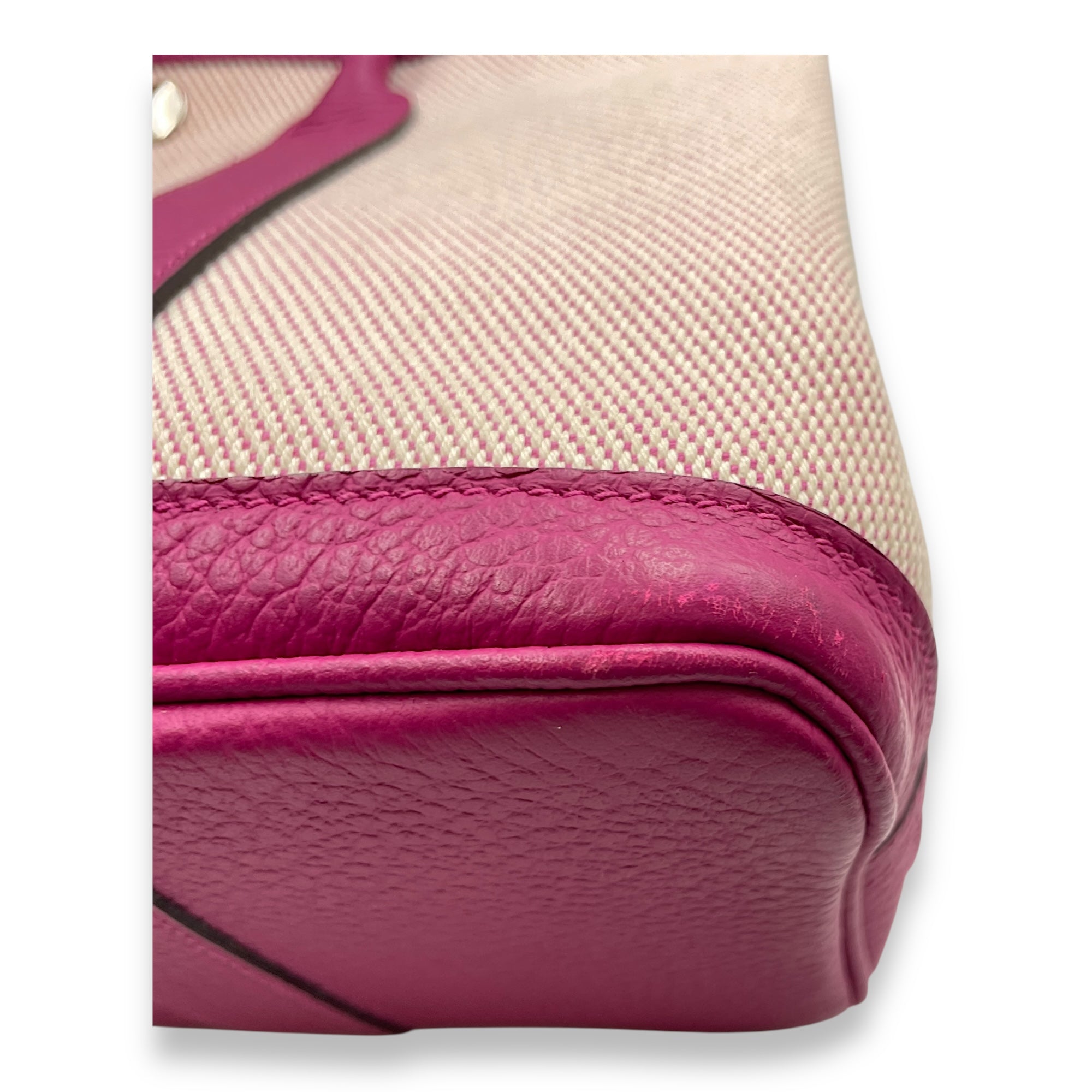 Garden Party 30 Rose Pourpre/Ecru-Rose Pourpre in Toile/Vache Country, Palladium hardware