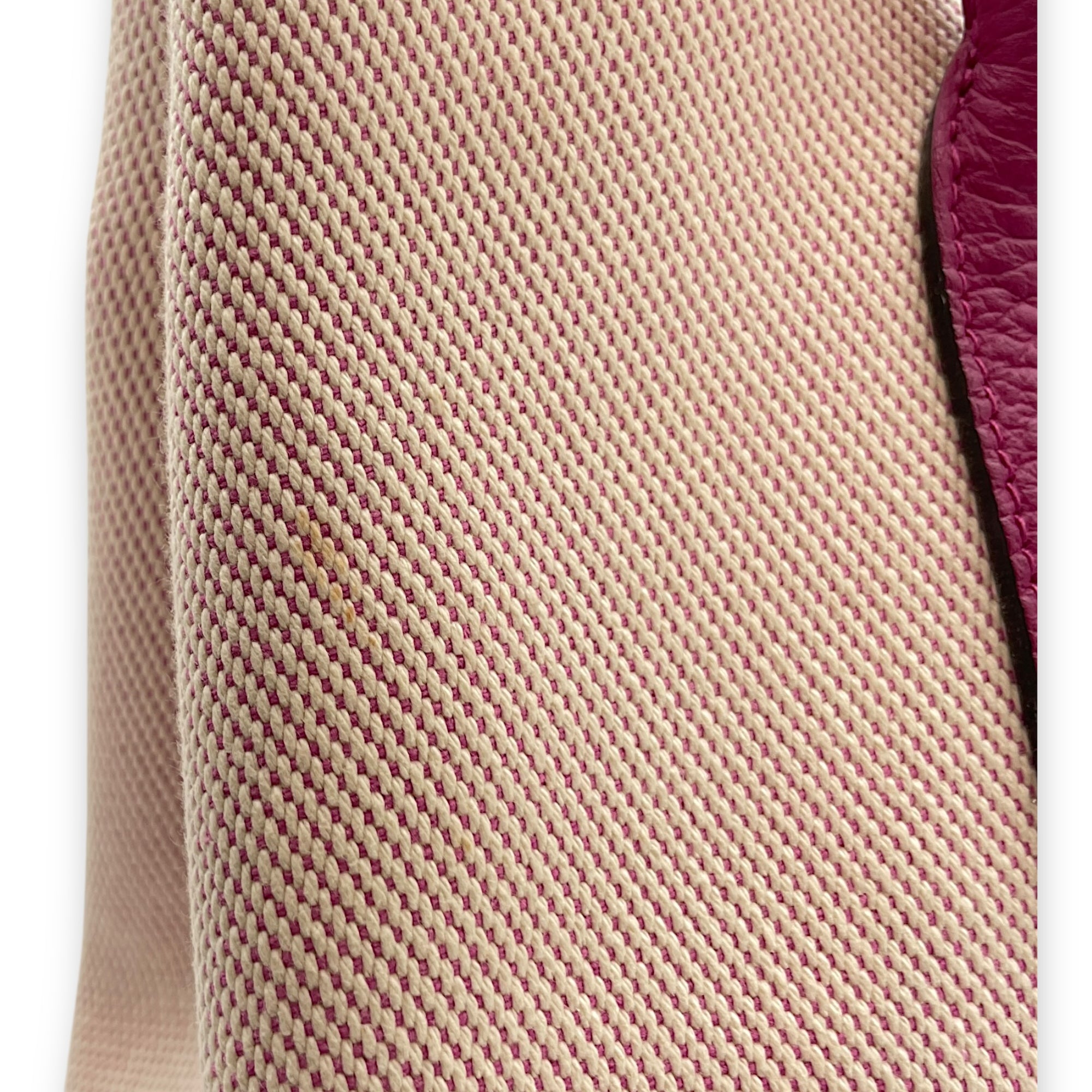 Garden Party 30 Rose Pourpre/Ecru-Rose Pourpre in Toile/Vache Country, Palladium hardware