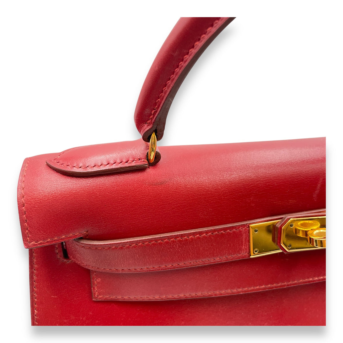 Sellier Kelly 28 Rouge Vif in Box Gold hardware